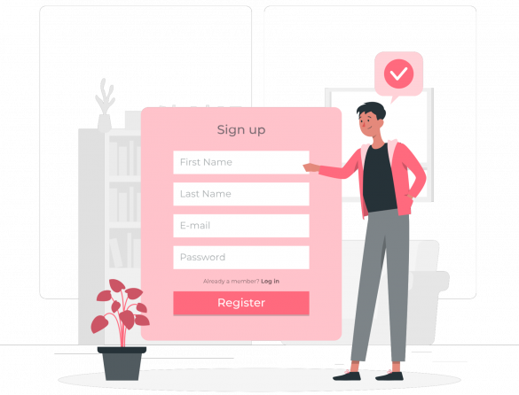 Register an Account in Digital VCards Digital visiting Card